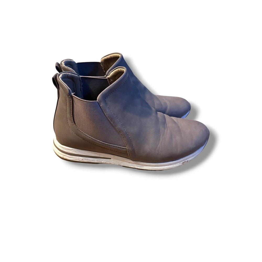 Me Too Chelsea Sneaker Boots Womens 7.5 Taupe Gray Pull On Ankle Booties Comfort